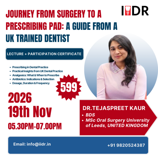 Dr Tejaspreet Kaur IIDR Speaker